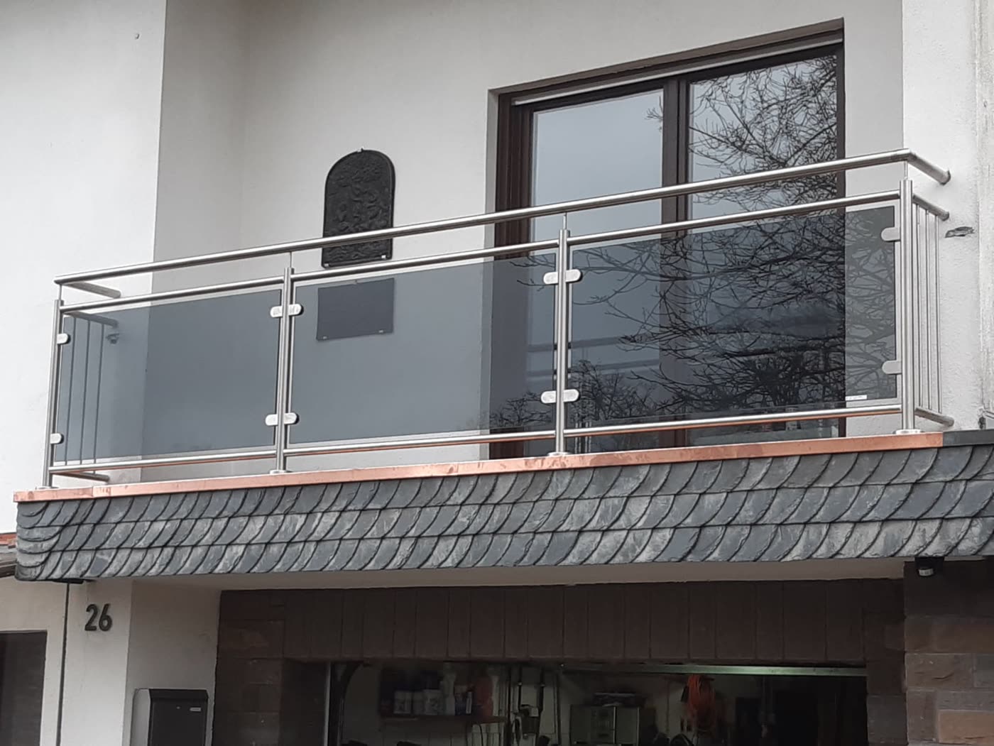 Balkongel&auml;nder Edelstahl & Glas